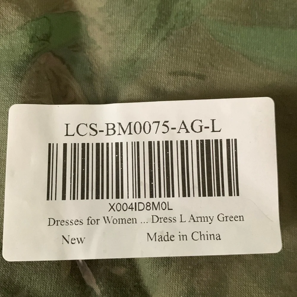 NWT No Label Size L Army Green Shirt Dress - Picture 2 of 7